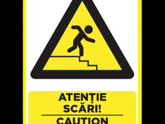 Placuta atentie scari caution stairs